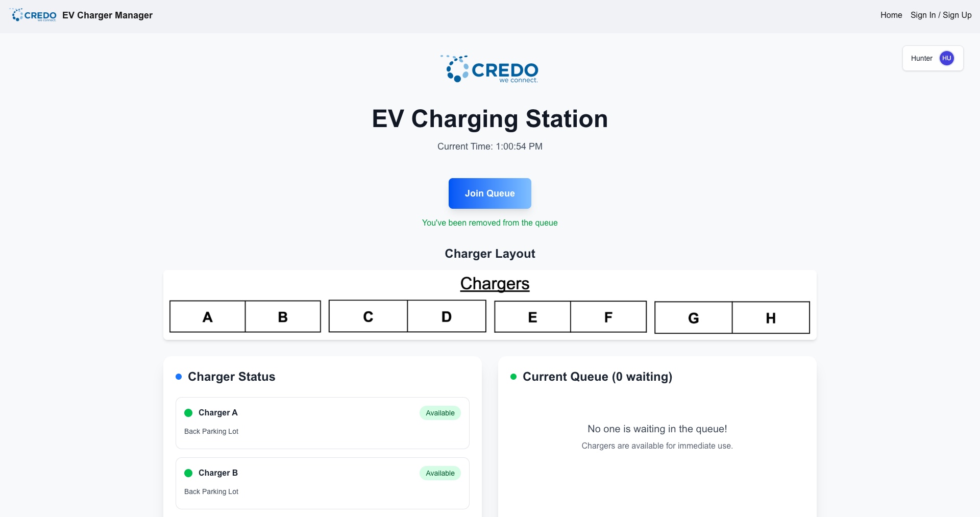 Credo EV Charger Management + Queue System